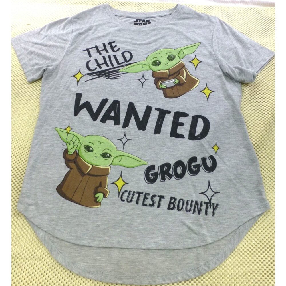 Star Wars Grogu "The Child" Graphic‎ Tee XL 15-17 Gray Short Sleeve